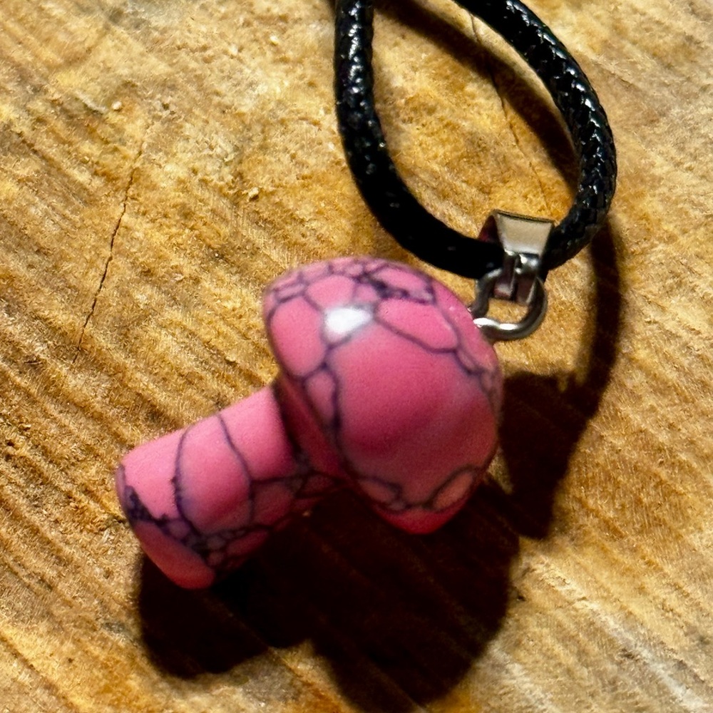 Chic‎ Pink Mushroom Pendant Necklace